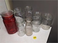 Mason Jars & Glass Cream Jars Lot
