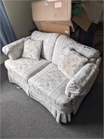 Cloth loveseat sofa with pillows 61x30x32