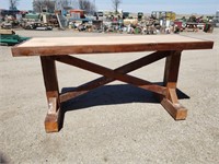 30"x7'3"x41"t Barn Wood Table