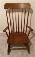 Spindle back wood rocking chair