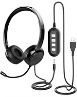 New USB Headset with Microphone for PC Laptop,