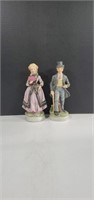 Vintage FBIA Colonial Man and Woman Hand Painted