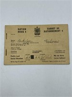 WWII RATION BOOK 4 CANADA 3 PGS NICE