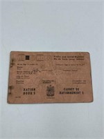 WWII RATION BOOK 5 CANADA 2 HALF PGS NICE