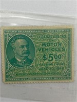 WWII CAR INSURANCE VEHICLE TAX STAMP - VF