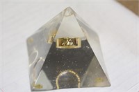 Lucite Triangle Paperweight
