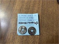 (2) Silver Cash Coins 1920s