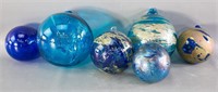 (6) Art Glass Balls