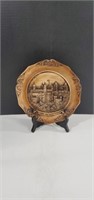 Hand Carved Decorative Souvenir Wooden Plate,