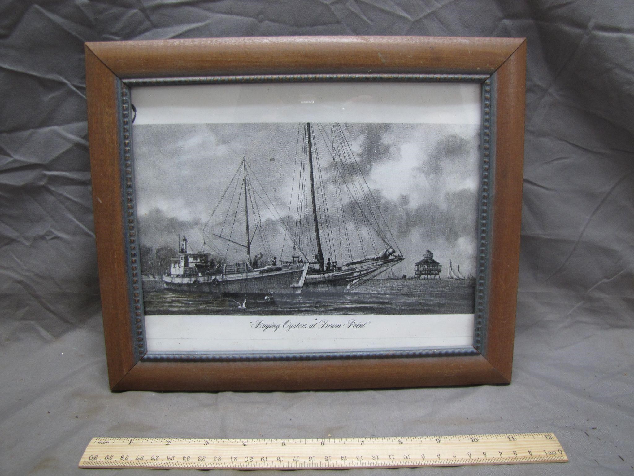 Cool Drum Point Oyster Buying Framed Photo