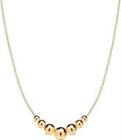 18K Gold Plated 925 Sterling Ball Chain Necklace