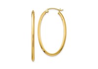 18K Gold Plated Italy Sterling Hoop Earrings