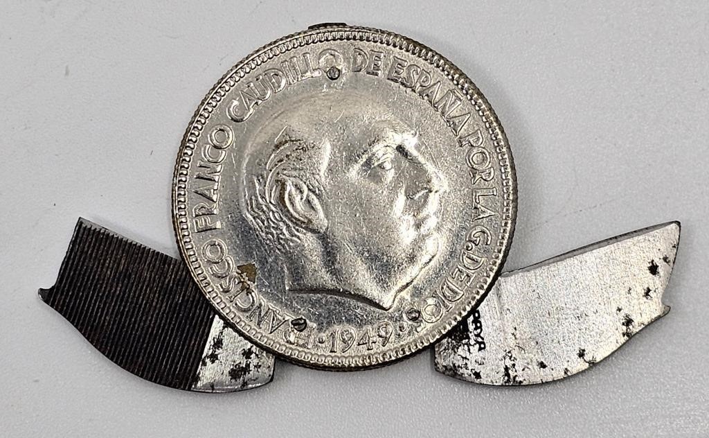 Vintage Spanish Coin Modified as a pocket Knife