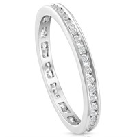 Real Round Diamond Ladies Eternity Ring 10K Gold