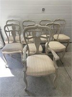 8 Chairs - 1 Has Arms - Painted Wood With