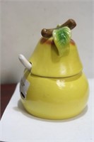 A Pear Shape Pottery Jam Jar