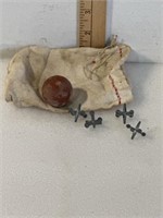 Vintage set of jacks, one ball for Jack’s and bag