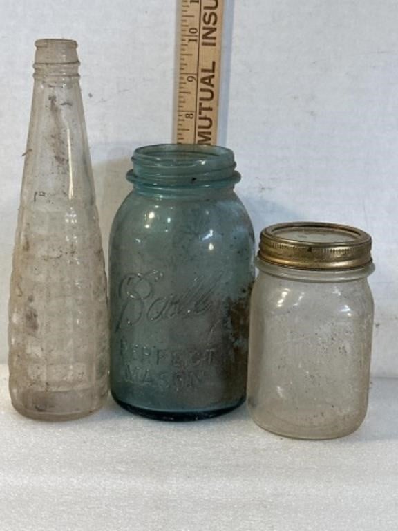 Lot of glass jars and bottle