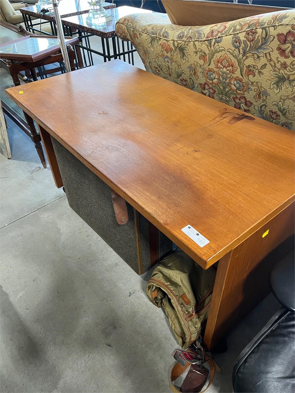 MCM Teak Rolling Office Desk