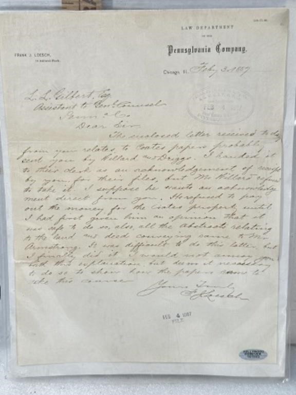 Signature certified original handwritten letter