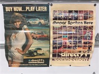 Lot of two vintage Mopar posters - some pinholes