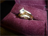 Lady's 18k Gold Fill Wide Band Cocktail Ring