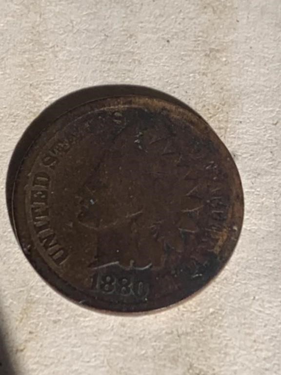 1880 Indian head, Penny