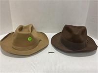 Lots of two Stetson hats one Indiana Jones