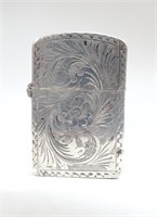 Mid Century 800 Silver Hand Chased Floral Scroll