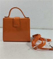 Vintage Koltor Orange Patent Top Handle And Strap