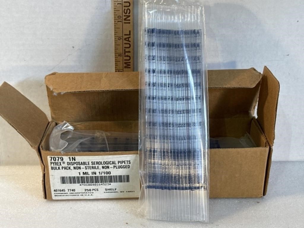 250 Pyrex, disposable serial, serological pipets