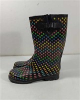 Polka Dot Rain Boots Size 9