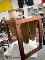 Teak & Suede Magazine Rack