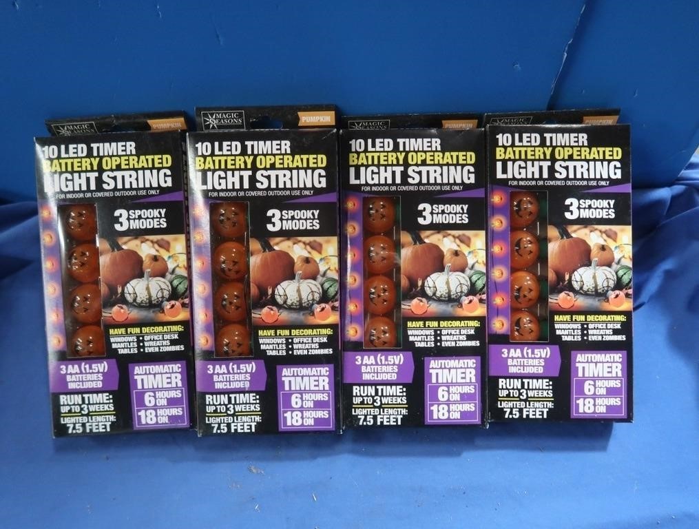 4 10-LED Pumpkin Light Strands