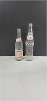 Pair of Vintage Empty Glass Pepsi Bottles, 12oz