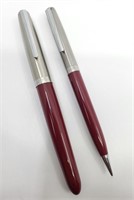 Set of 2 Parker RED Pen, Fountain and mechanical l