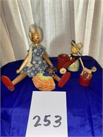 Vintage Woodent Peg Female Doll