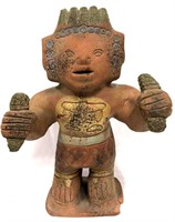 Vintage Reproduction Of Aztec Terracotta Statue