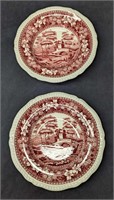 2 Vintage Fine China Spode Tower Rim Soup Bowls