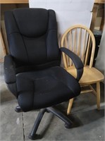 Office Swivel Chair (arms worn) & Wooden Kitchen