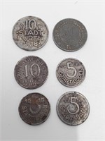 GERMANY and POLAND 6 - Local Coins 1917-1920