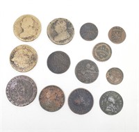 Lot of 13 -  18th Century European Coins