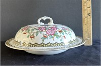 Devon ware “old bow” covered dish