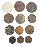 Lot of 12 Interesting 19th Century World Coins