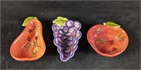 Vintage Fruit Shaped Bowls, Apple, Pear, Grapes Bo