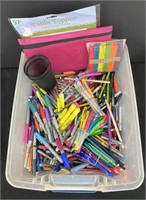 Large Tub of Markers & Misc. UNTESTED