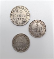 NEWFOUNDLAND, Set of 3 coins
