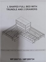 Box 2 of 3 shaped  L shaped full bed with trundle