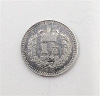 BRITISH COLONIAL ISSUE Silver 1 1/2 d. 1841