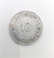 GERMANY 10 Pf Aluminum Notgeld Military Token. pro